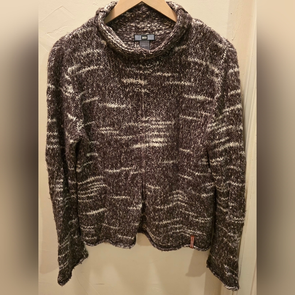 REI Brown and Cream Women's Sweater L